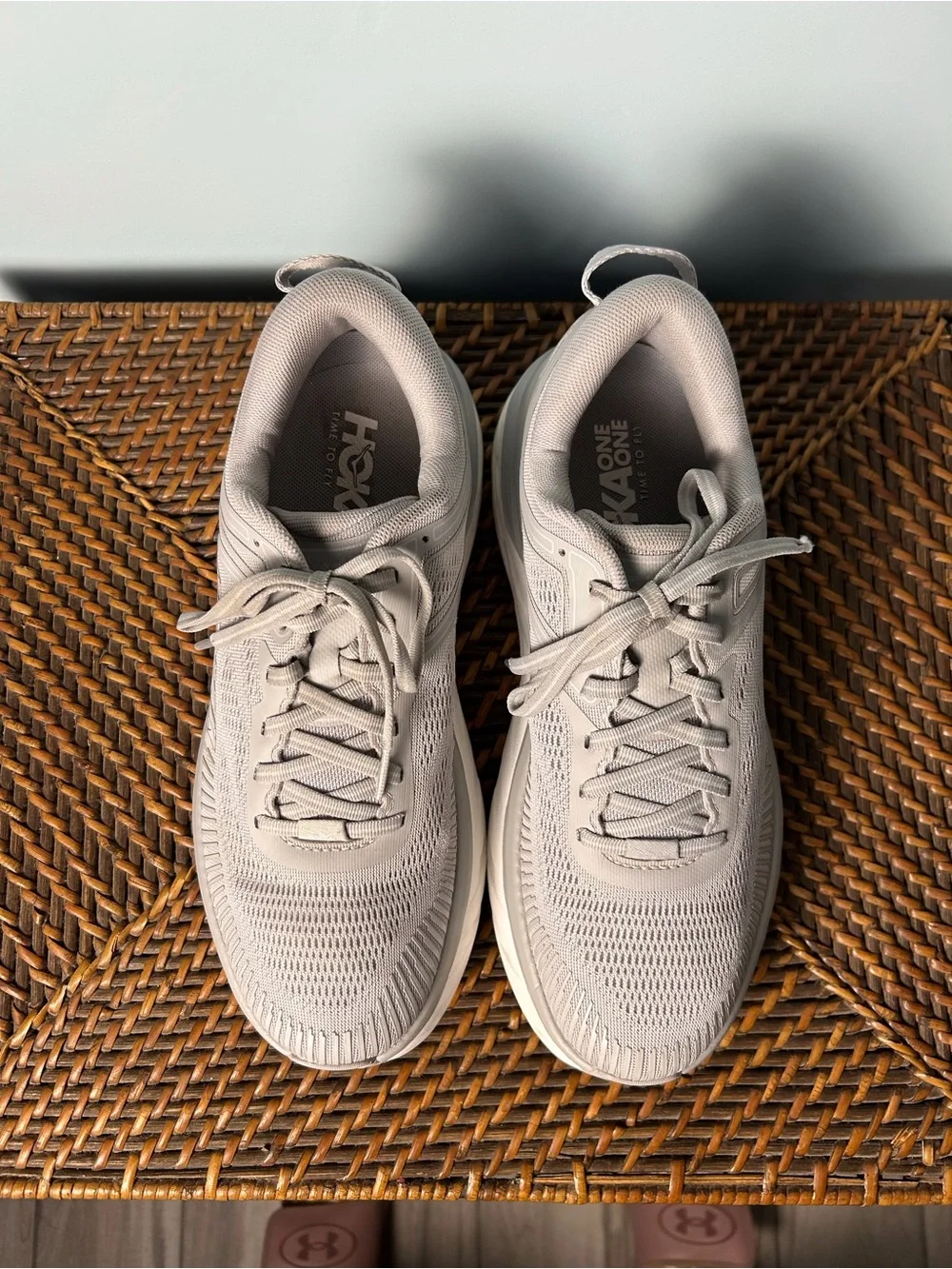 Hoka One One Gray Bondi 7 Shoes Women’s 9.5 Trainer Running Activewear - Picture 2 of 9
